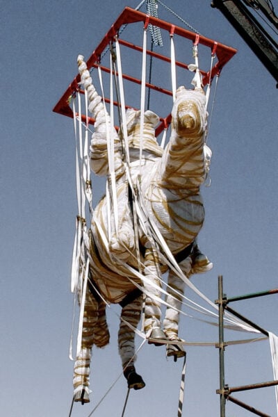 Removal of the Reiterdenkmal, Windhoek, 19 August 2009 by Nicola Brandt, contemporary African artwork