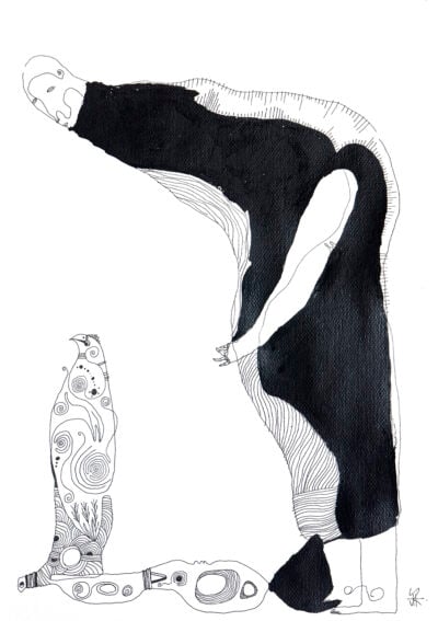 Man with a Hawk by Isheanesu Dondo, contemporary African artwork